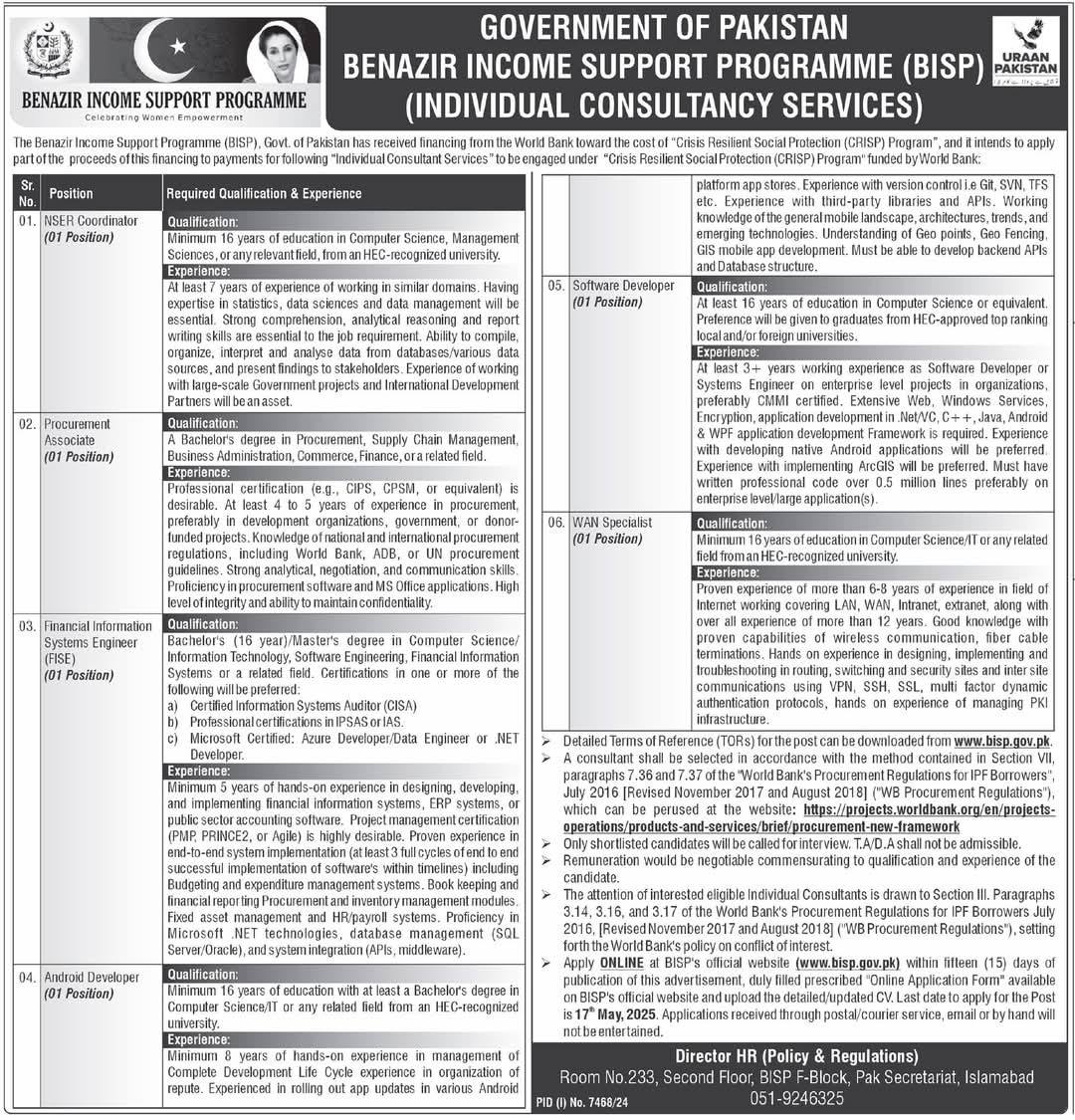 Benazir Income Support Job