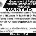 Pakistan Ordinance Factory Jobs 2023 Latest Advertisement