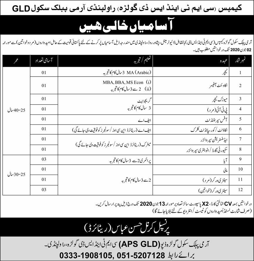 Army Public School Jobs