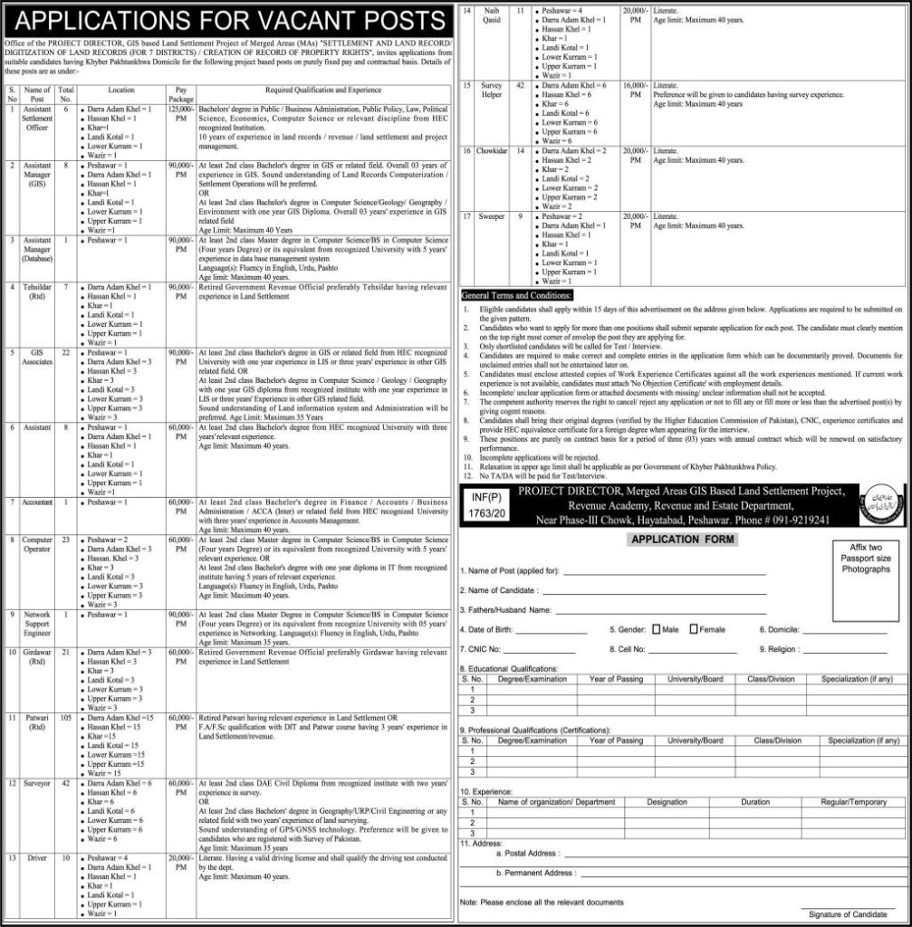 Settlement And Land Record Digitization Jobs 2020 latest Advertisement