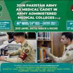 Pakistan Army As Medical Cadet Jobs 2021 latest Advertisement