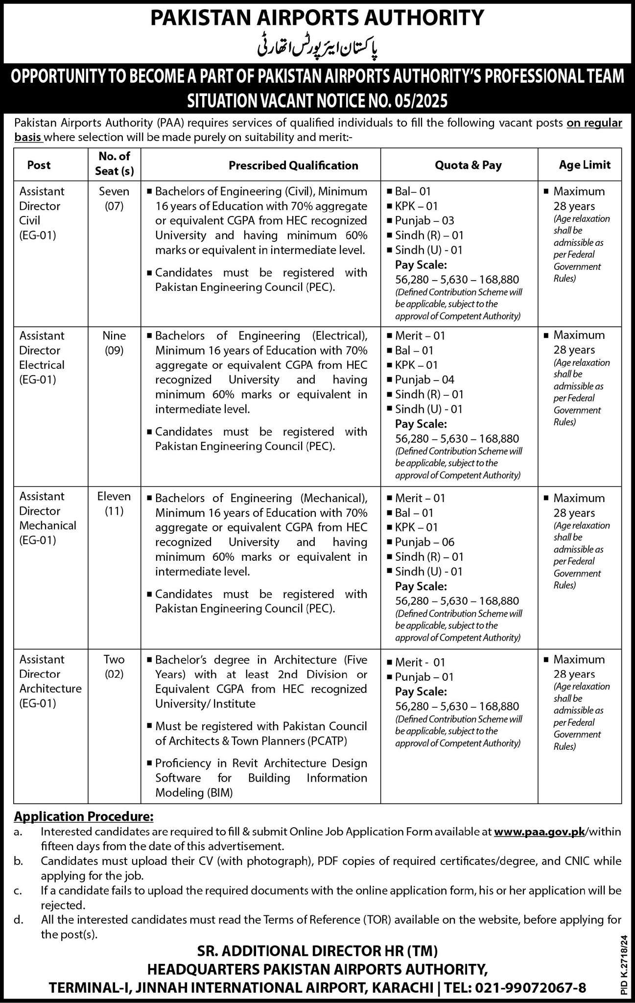 Pakistan Airports Authority Jobs