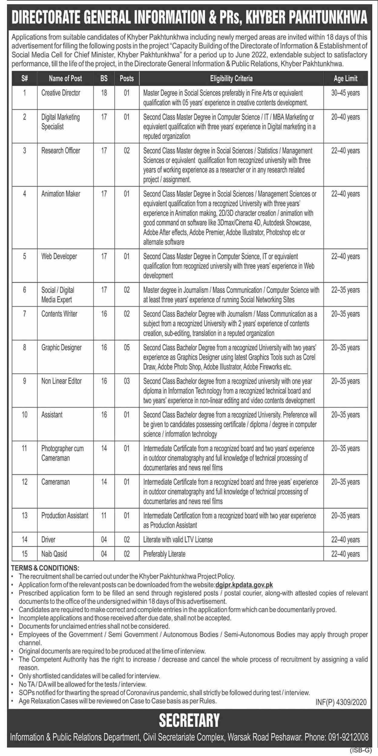 directorate-of-public-relations-jobs-2020-latest-advertisement