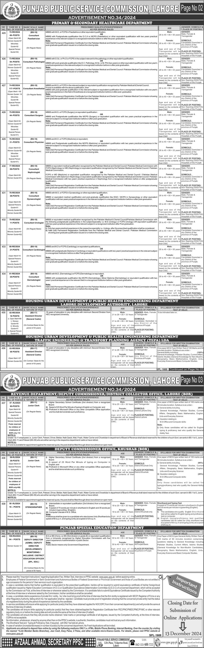 Public Service PPSC Jobs