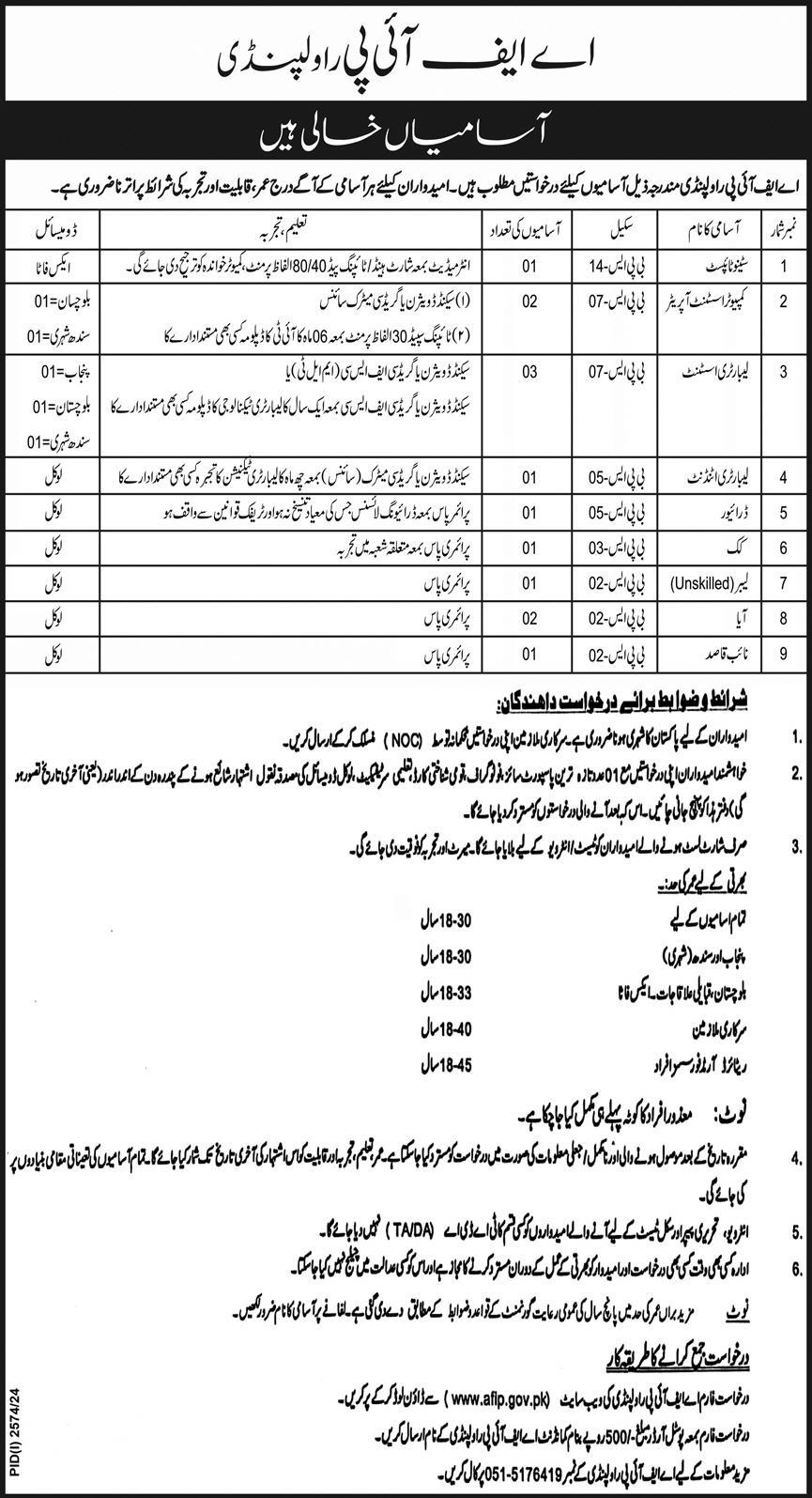 Armed Forces Institute Jobs