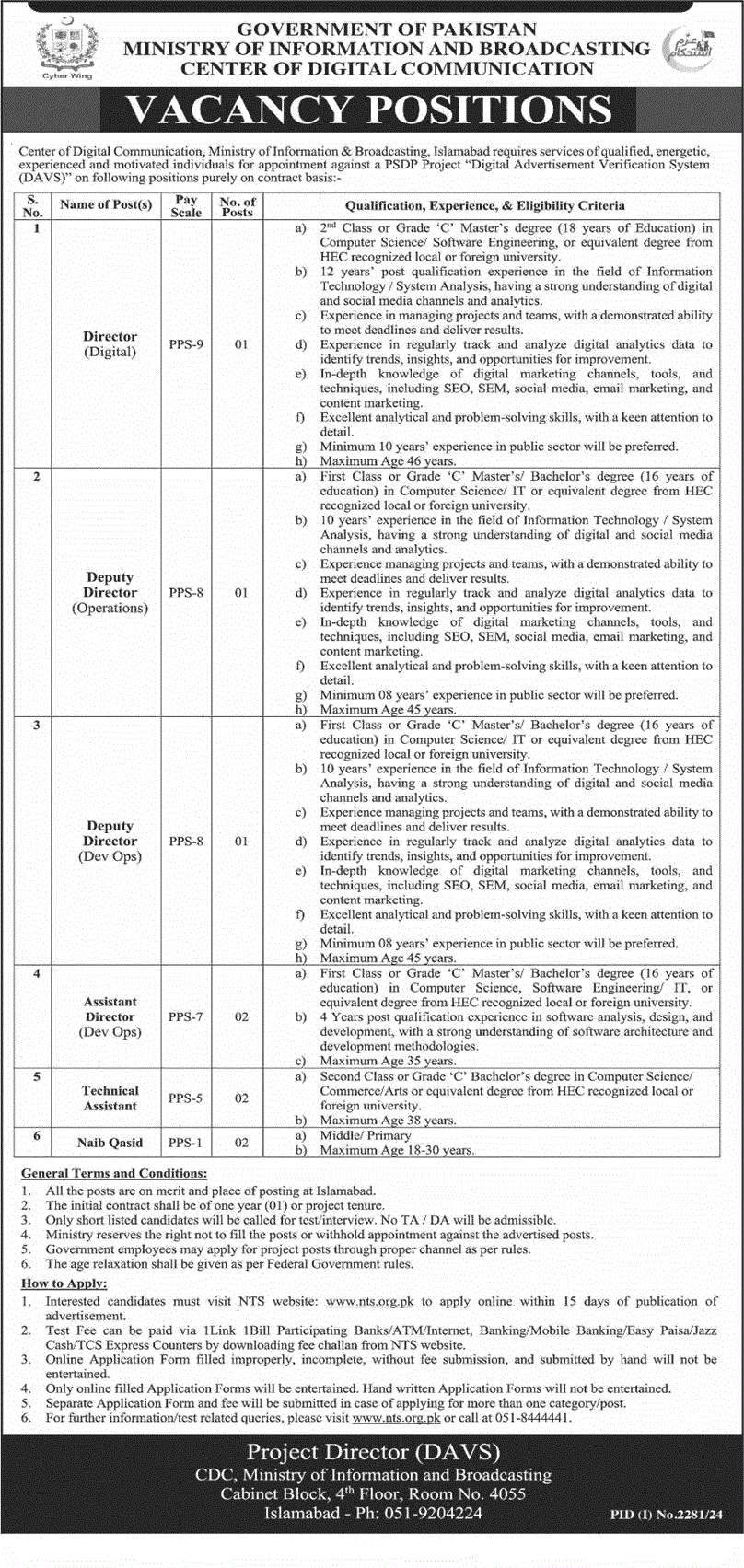 Ministry Of Information Jobs