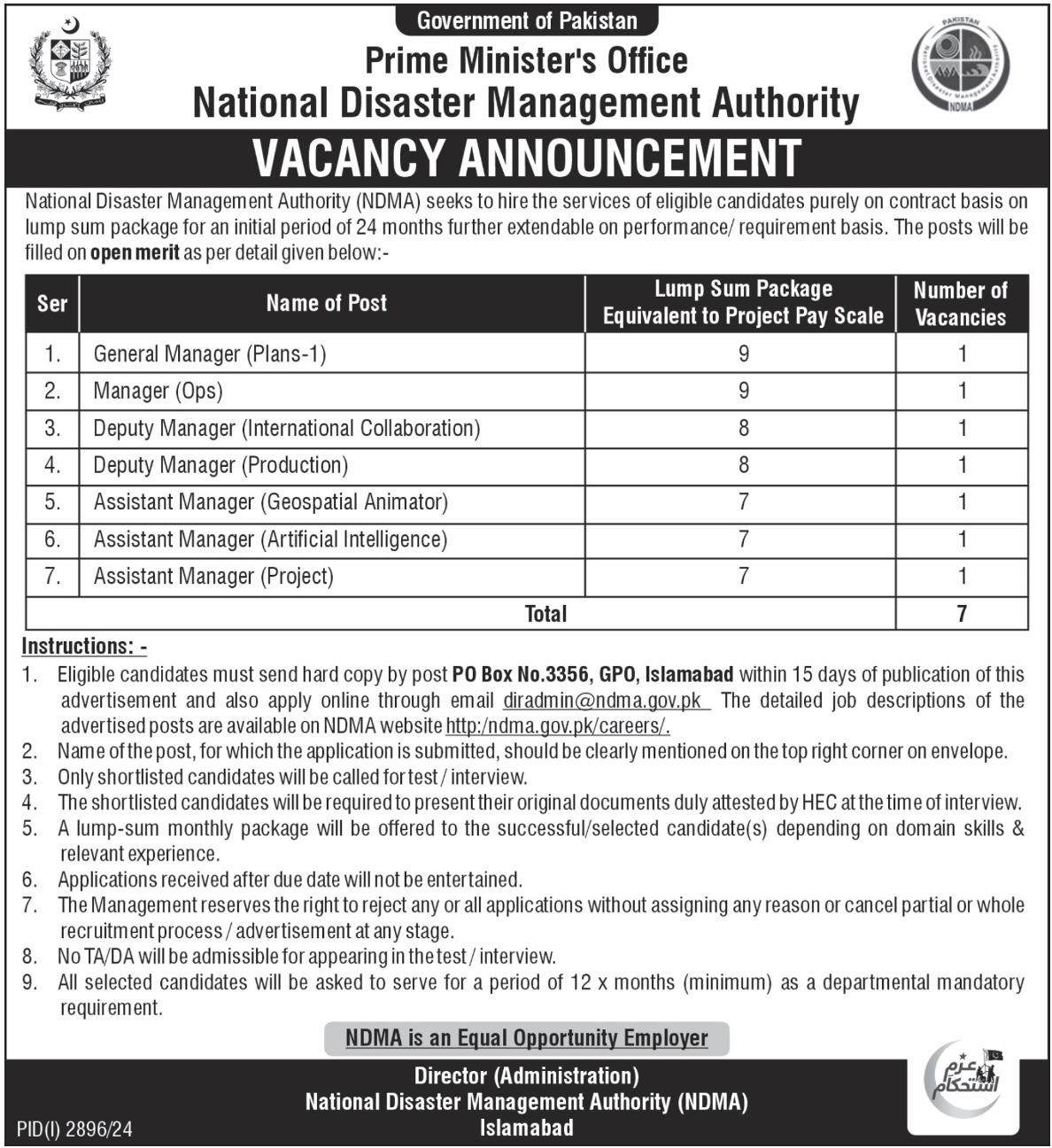 National Disaster Management Jobs