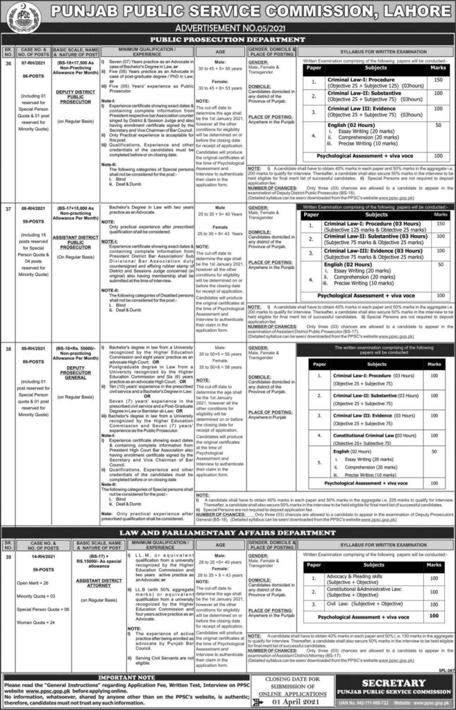 Punjab Public Service Commssion Jobs 2021 latest Advertisement