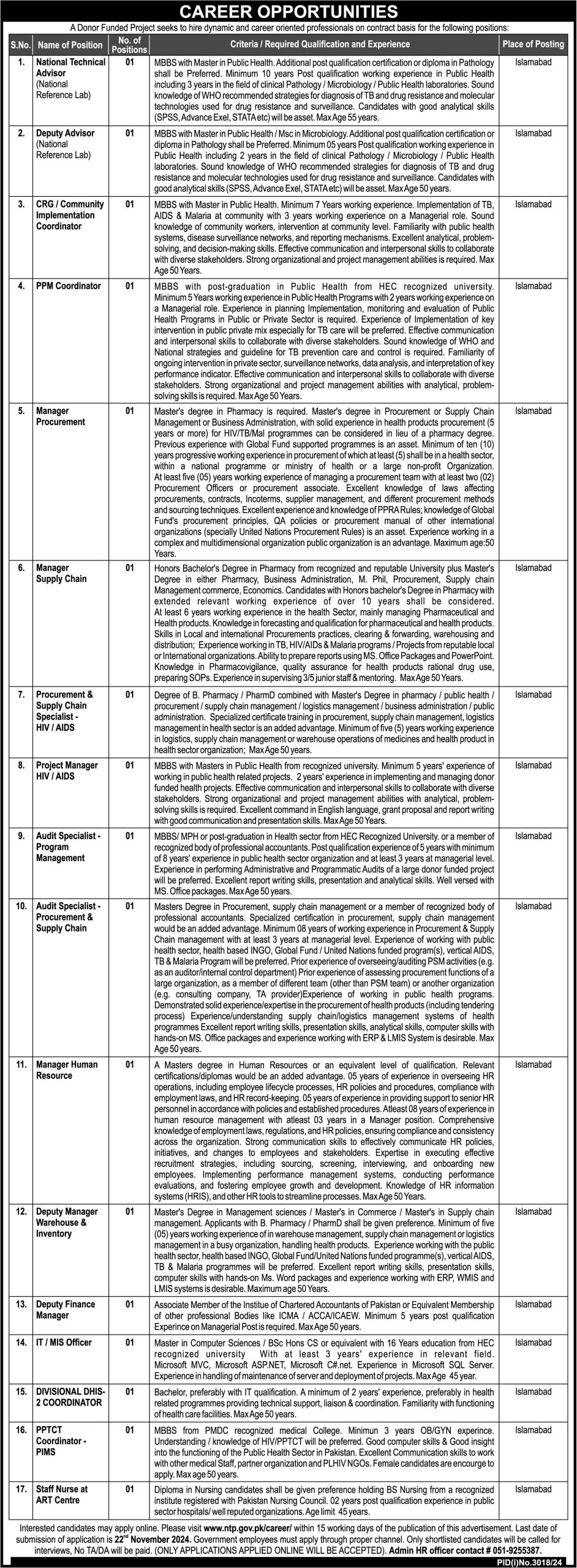 National TB Control Program Jobs