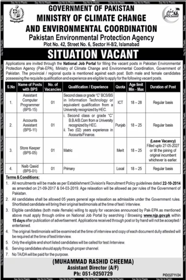 Ministry of Climate Change Jobs