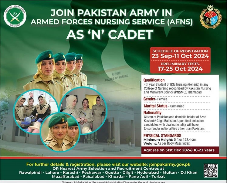 Pakistan Army as N Cadet Jobs