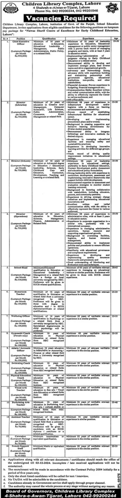 School Education Department Jobs