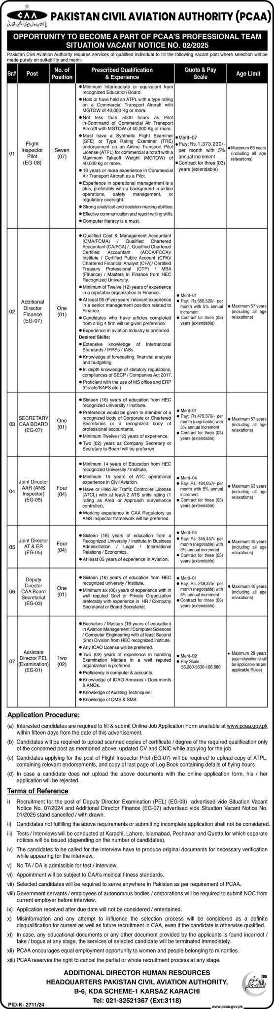 Pakistan Civil Aviation Authority Jobs