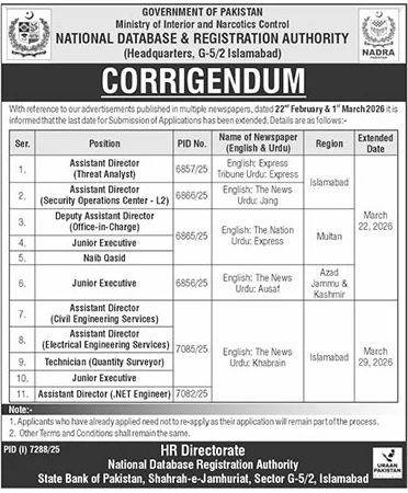 National Database & Registration Authority jobs