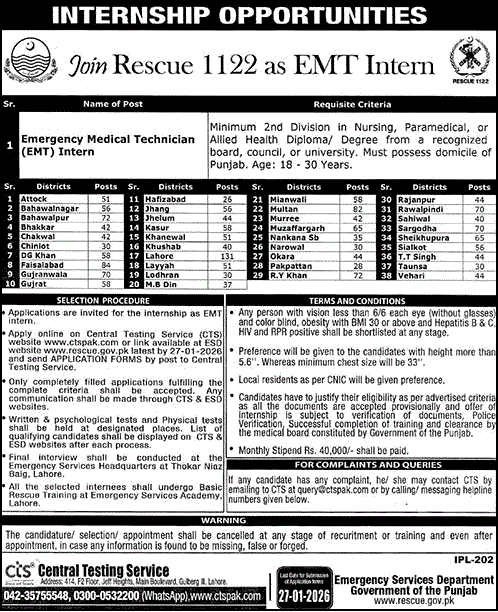 Emergency Medical Technician Internship jobs