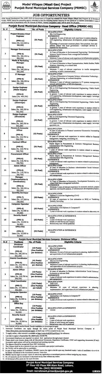 Punjab Rural Municipal Services jobs