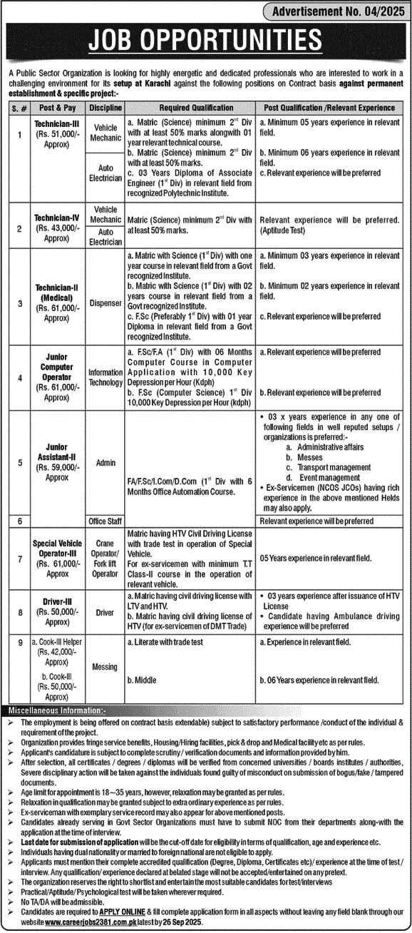 Public Sector Organization 2381 jobs