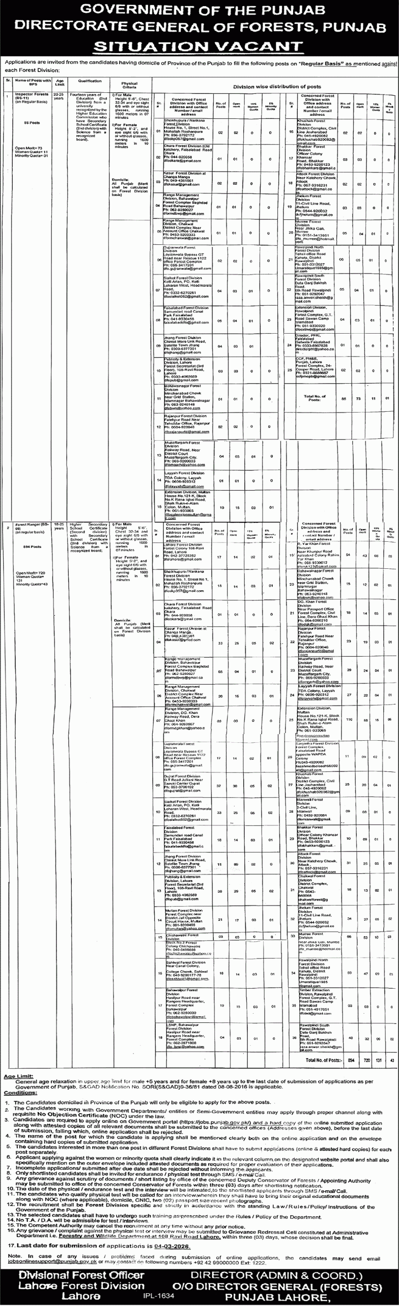 Forest Department Management jobs