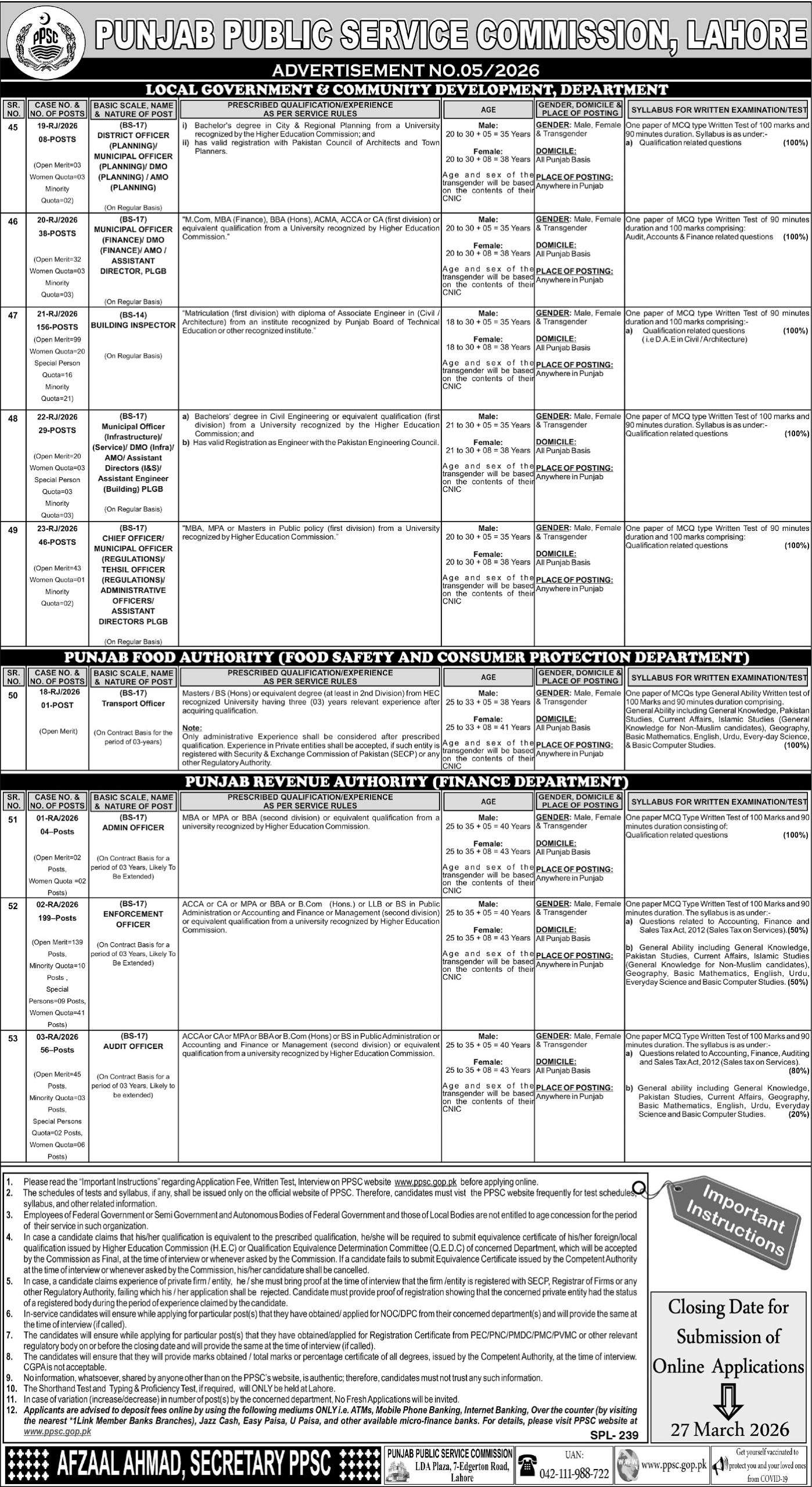 Punjab Public Service Commission jobs